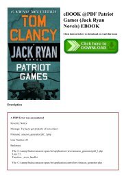 Tom Clancy Patriot Games Pdf